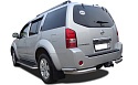 Защита заднего бампера угловая двойная d76/53 мм для Nissan Pathfinder III