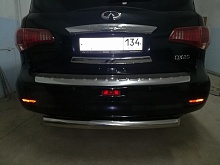 Защита заднего бампера d76 мм для Infiniti QX56 II