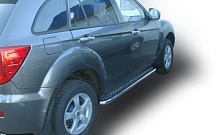 Пороги с накладным листом d53 мм для Lifan X60 I