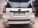 Защита заднего бампера угловая двойная под фаркоп d60/42 мм для Toyota Land Cruiser Prado 150 Series Рестайлинг 3