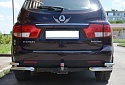 Защита заднего бампера угловая двойная d60/42 мм для SsangYong Kyron I Рестайлинг