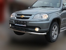 Защита переднего бампера d53 мм для Chevrolet Niva I Рестайлинг