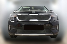 Комплект сеток black верх с ДХО, низ с датчиком SCC, центр для Kia Seltos I