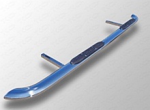 Пороги овальные гнутые с накладкой 75х42 мм для Hyundai Grand Starex I Рестайлинг