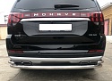 Защита заднего бампера угловая двойная большая d60/42 мм для Kia Mohave I Рестайлинг 2