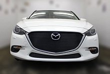 Комплект сеток black верх без рамки и низ для Mazda 3 III (BM) Рестайлинг