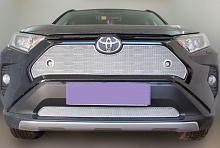 Комплект сеток chrome верх с парктроником и низ для Toyota RAV4 V (XA50)