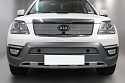 Комплект сеток chrome верх с камерой и низ с парктрониками для Kia Mohave I Рестайлинг