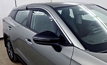 Дефлекторы окон 2D с хром накладками 6 шт. (с наклоном) для Omoda C5 I