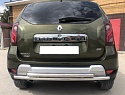Защита заднего бампера двойная d42/42 мм для Renault Duster I Рестайлинг