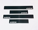 Накладки на пороги нержавеющая сталь под карбон 4шт. для Mitsubishi ASX I Рестайлинг