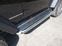 Пороги с площадкой (нерж. лист) 76,1 мм для Jeep Wrangler III (JK)