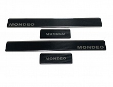 Накладки на пороги нержавеющая сталь под карбон 4шт. для Ford Mondeo V Рестайлинг