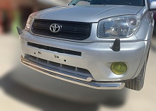 Защита переднего бампера двойная d60/42 мм для Toyota RAV4 II (XA20)