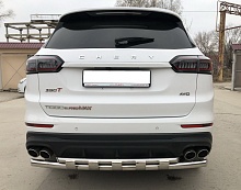 Защита заднего бампера двойная с перемычками d60/42 мм для Chery Tiggo 8 Pro Max I Рестайлинг