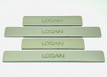 Накладки на пороги из нержавеющей стали 4шт. для Renault Logan II