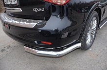 Защита заднего бампера угловая d76 мм для Infiniti QX80 I Рестайлинг