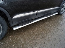 Пороги овальные с накладкой 120х60 мм для Haval H6