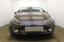 Комплект сеток chrome боковые, верх и низ для Kia Cerato III Рестайлинг (Classic)