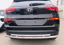 Защита заднего бампера двойная d60/42 мм для Hyundai Tucson III Рестайлинг
