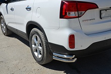Защита заднего бампера угловая двойная d60/42 мм для Kia Sorento II Рестайлинг