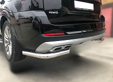 Защита заднего бампера угловая d60 мм для Kia Mohave I Рестайлинг 2