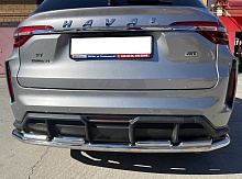 Защита заднего бампера угловая большая двойная d60/42 мм для Haval F7 I Рестайлинг