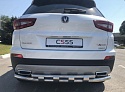 Защита заднего бампера двойная с перемычками d60/42 мм для Changan CS55 I