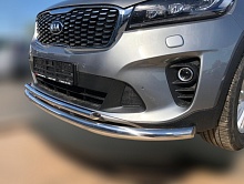 Защита переднего бампера двойная d60/42 мм для Kia Sorento III Prime Рестайлинг