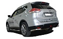 Защита заднего бампера угловая d60 мм для Nissan X-Trail III