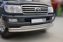 Защита переднего бампера тройная d60/60/42 мм для Toyota Land Cruiser 100 Series