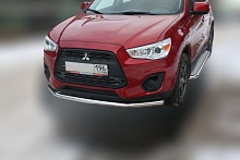Защита переднего бампера d60 мм для Mitsubishi ASX I Рестайлинг
