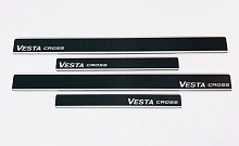 Накладки на пороги нержавеющая сталь под карбон 4шт. для LADA (ВАЗ) Vesta I Рестайлинг