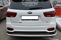 Защита заднего бампера угловая большая d60 мм для Kia Sorento III Prime