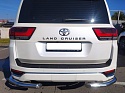 Защита заднего бампера угловая d76 мм для Toyota Land Cruiser 300 Series