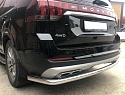 Защита заднего бампера угловая большая d60 мм для Kia Mohave I Рестайлинг 2