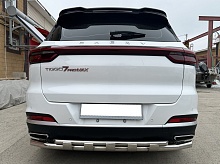 Защита заднего бампера двойная с перемычками d60/42 мм для Chery Tiggo 7 Pro Max