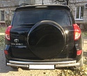 Защита заднего бампера двойная d60/60 мм для Toyota RAV4 III (XA30) Рестайлинг