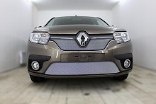 Комплект сеток chrome верх и низ для Renault Logan II Рестайлинг