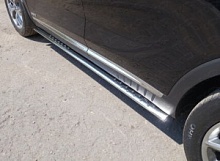 Пороги овальные с проступью 75х42 мм для Kia Sorento III Prime Рестайлинг