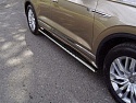 Пороги овальные с проступью 75х42 мм для Volkswagen Touareg III