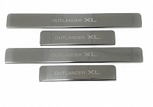 Накладки на пороги из нержавеющей стали 4шт. для Mitsubishi Outlander II Рестайлинг