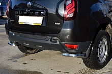 Защита заднего бампера угловая d53 мм для Renault Duster I Рестайлинг