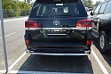 Защита заднего бампера угловая большая двойная d76/42 мм для Toyota Land Cruiser 200 Series Рестайлинг 2