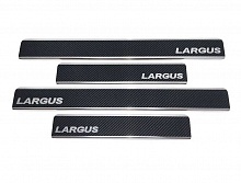 Накладки на пороги нержавеющая сталь под карбон 4шт. для LADA (ВАЗ) Largus I