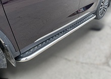 Пороги с накладным листом d53 мм для EXEED TXL I Рестайлинг 1