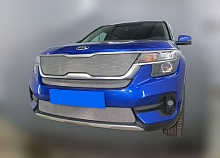 Комплект сеток chrome верх, низ с датчиком SCC, центр для Kia Seltos I