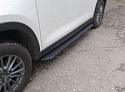 Пороги алюминиевые "Slim Line Black" 1720 мм для Mazda CX-5 II Рестайлинг