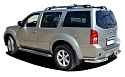 Защита заднего бампера угловая двойная d76/42 мм для Nissan Pathfinder III Рестайлинг
