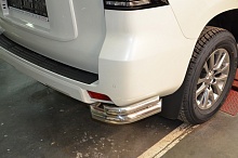 Защита заднего бампера угловая двойная малая d76/42 мм для Toyota Land Cruiser Prado 150 Series Рестайлинг 2